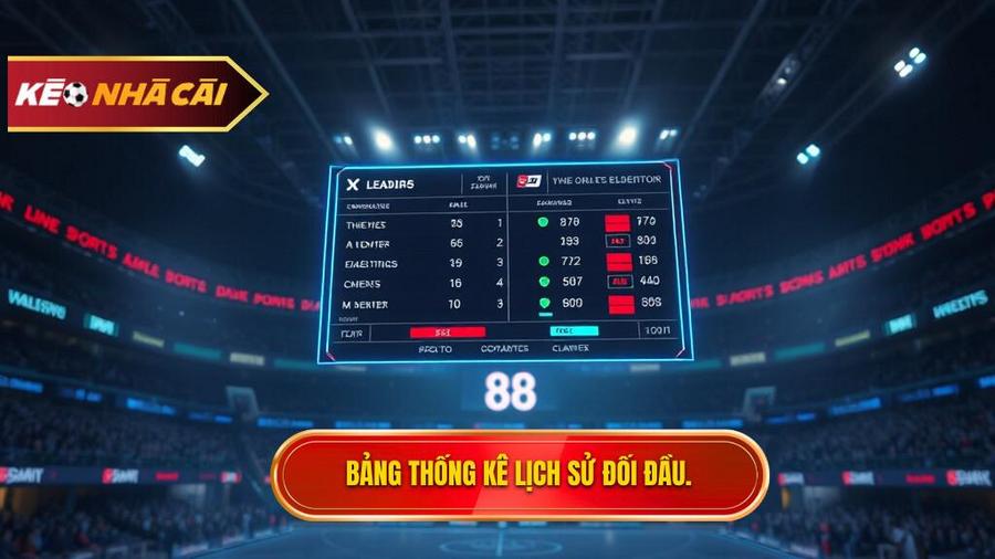 Bảng thống kê ví dụ về Lịch sử đối đầu 2 đội