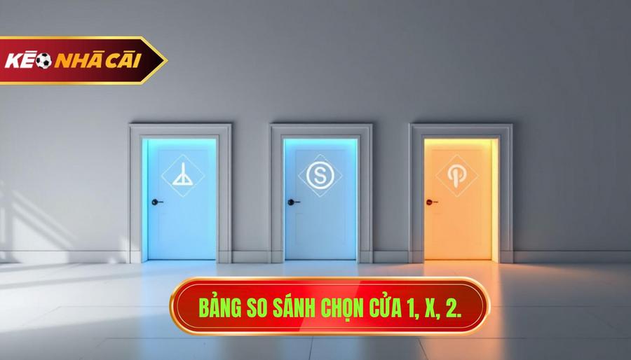 3. Bảng so sánh chọn cửa 1, X, 2.